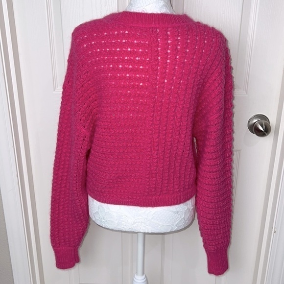 Aritzia Wilfred Free Fortune Alpaca & Mohair Fuchsia Pink Sweater - Size XS - Picture 5 of 10